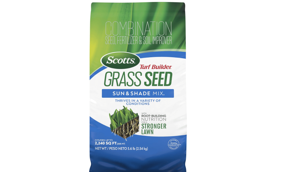 
Scotts Turf Builder Grass Seed Sun & Shade Mix, 5.6 lbs. | Grass Seed Plus Lawn Fertilizer and Soil Improver, Thrives in Many Conditions, Covers