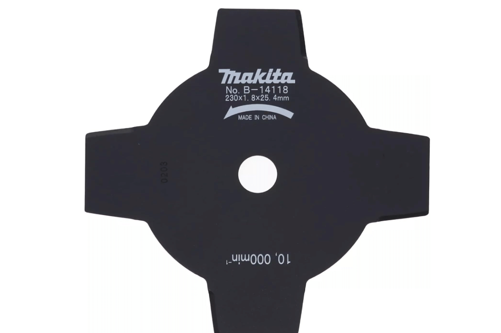 Makita - B-14118 Brush Cutting Blade, 9 in. Dia, 9 in. L | Compatible with EM2652LHN, RBC2510 & RBC2510LC | 4-Tooth Blade | Reversible Design