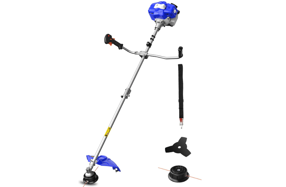 Wild Badger Power 52cc 2-Cycle Weed Wacker String Trimmer 3-in-1 Kit | 18-inch string-trimmer swath and 10-inch brush-cutter blade for tall grass