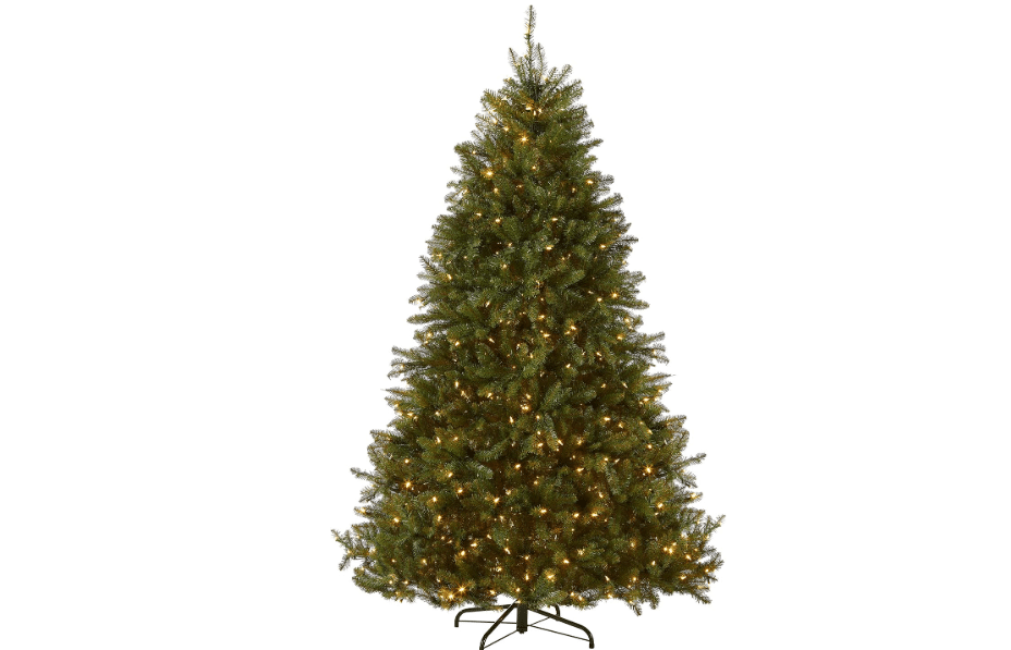 National Tree Company 7.5ft Pre-Lit Dunhill Fir Artificial Christmas Tree | 700 LED Lights, 10 Light Functions, 2,514 Tips, Foot Pedal,