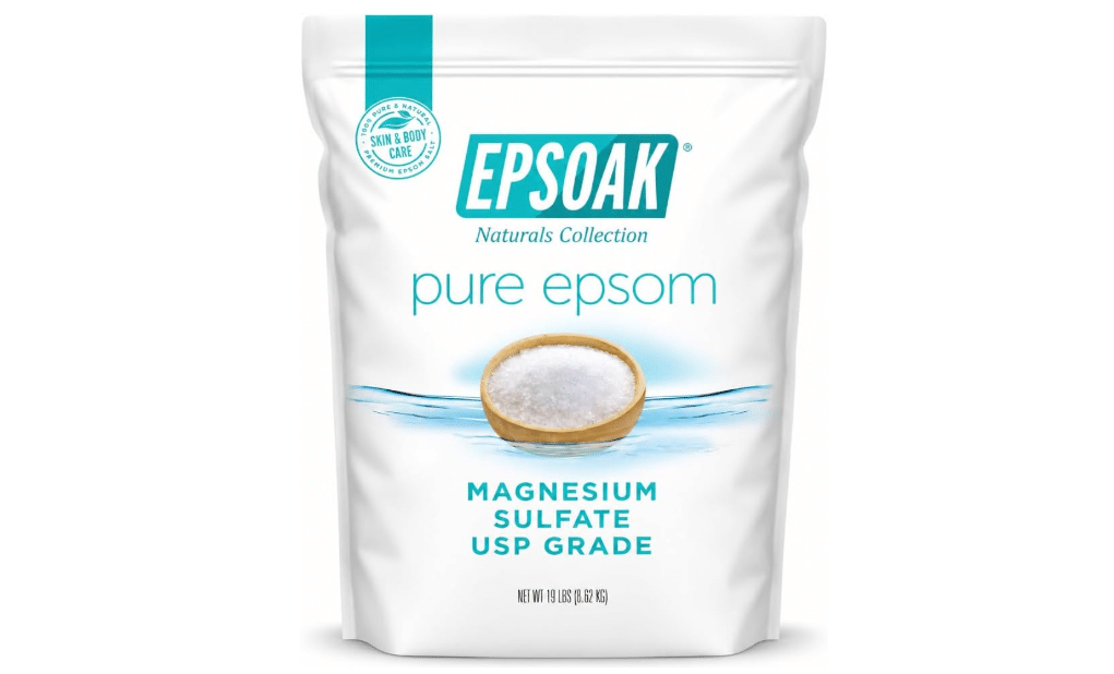 Epsoak Epsom Salt 19 lb. Magnesium Sulfate USP. Resealable Epsom Salt Bag Unscented, Made in The USA, Cruelty