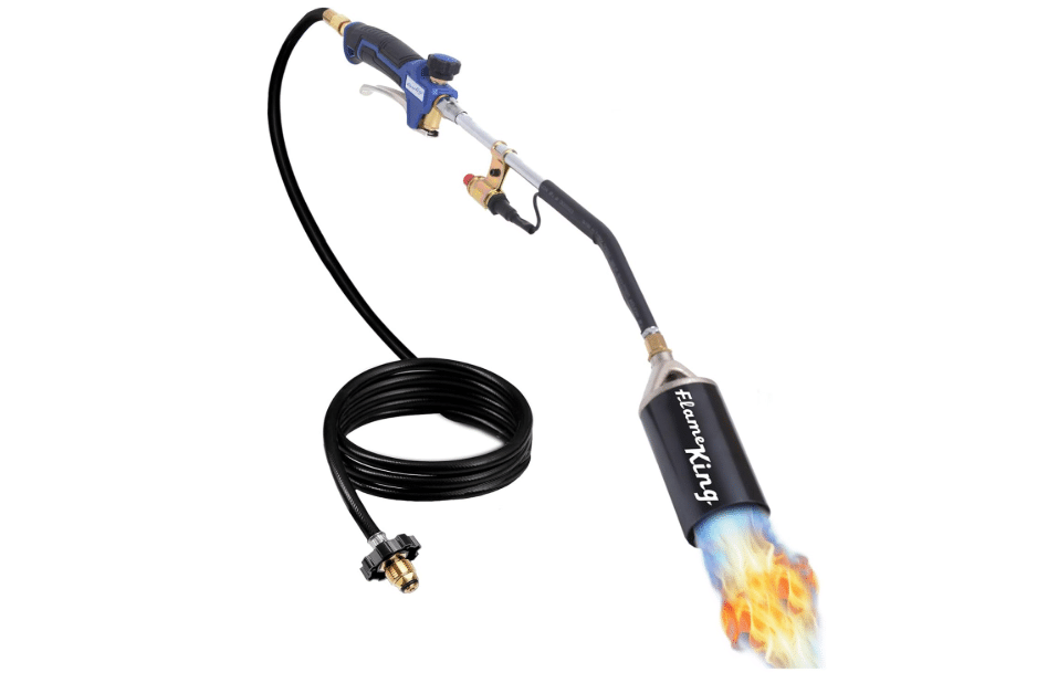 Flame King YSN340K 340,000 BTU Propane Torch Weed Burner with 10-ft Hose | Multipurpose CSA-Certified Weed Torch w/ Piezo Igniter & Adjustable