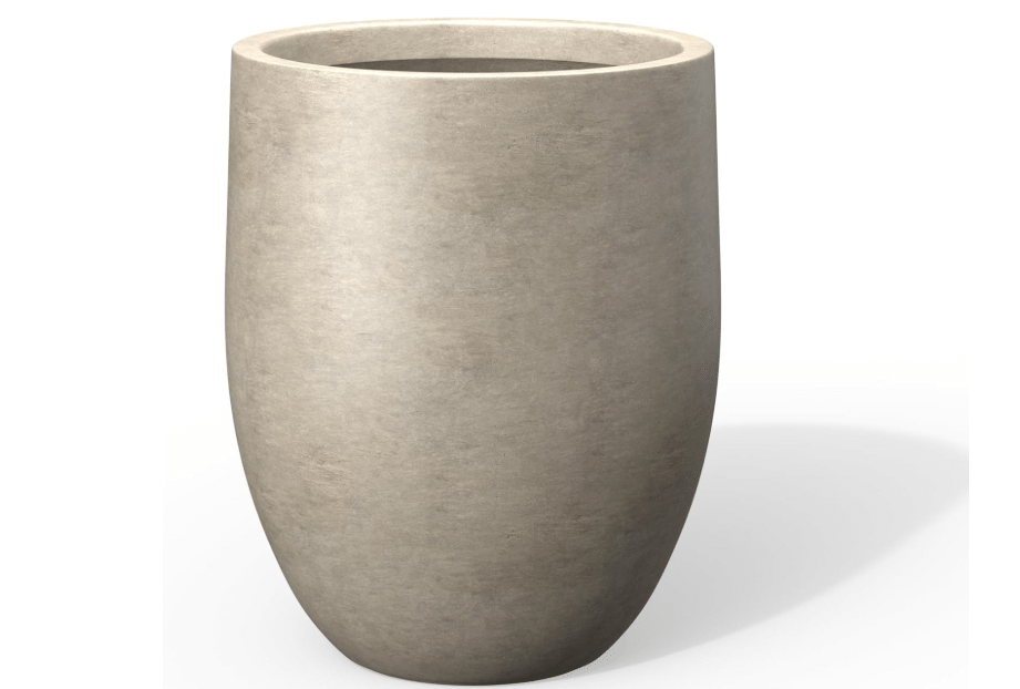 
Kante 21.7" Tall Concrete Planter, Large Round Bullet Pot, Weathered Finish | Handcrafted Cement Flower Pot with Drainage Hole, Lightweight