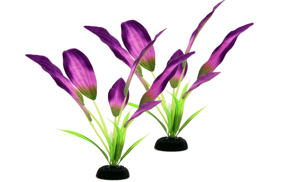 
DVHEY Silk Aquarium Plants for Betta Fish Tank, Purple, 8 Inch, 2 Pcs | Aquatic Water Grass Decoration, Small Silk Plant