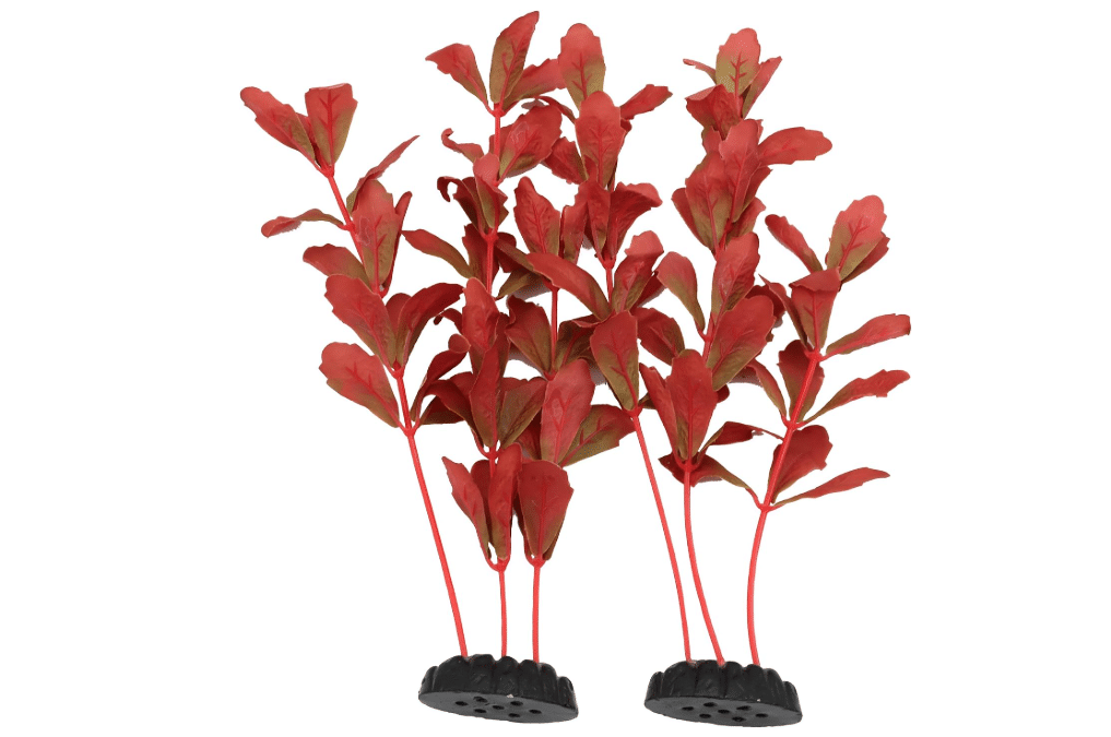 DVHEY 2-Pack 12 Inch Aquarium Silk Aquarium Plants, Artificial Plastic Plant for Small Tank, Goldfish, Fish Hides 