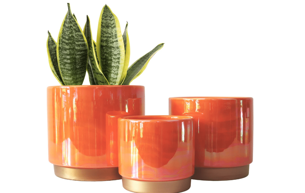 
Gepege Indoor Pots for Plants, Ceramic Planter with Drainage Hole, 9.6inch+7.6Inch+6Inch. Succulent Orchid Flower Pot - Rainbow Pearl Glaze