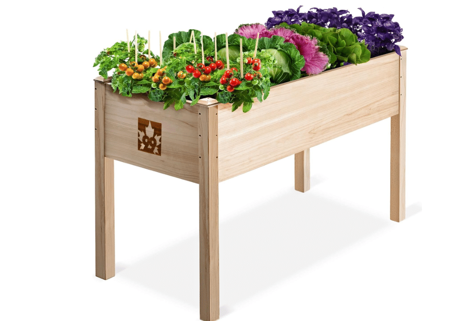  Cedar Raised Garden Bed with Legs, Outdoor Planter Box