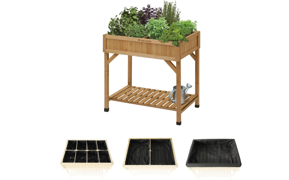  VegTrug® Custom Herb Planter, Durable and Rectangular Outdoor Planter, Natural