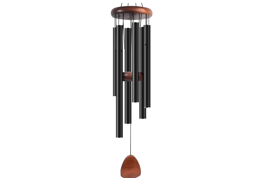Bursvik 37" Aluminum Wind Chimes for Outside(Black), Patio Zen Decor Gift | Creates Calming Zen Atmosphere, Classic Melodies, Great Gift for Mom