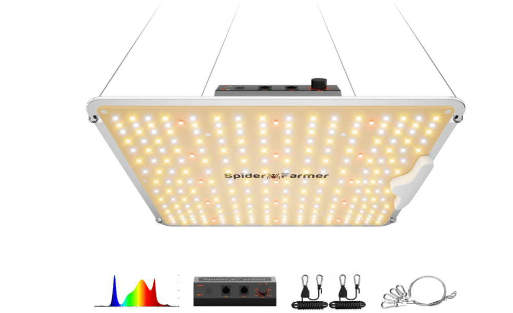 
Spider Farmer SF1000 LED Grow Lights for Indoor Plants in 2x2/3x3 Grow Tent | 100W Dimmable Full Spectrum Grow Light, New-Gen High-Efficiency Diodes
