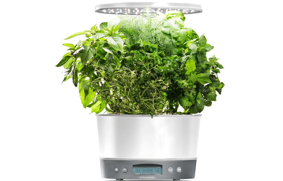 
AeroGarden Harvest Elite 360, White Stainless | Indoor Garden with LED Grow Light and a Seed Pod Kit
