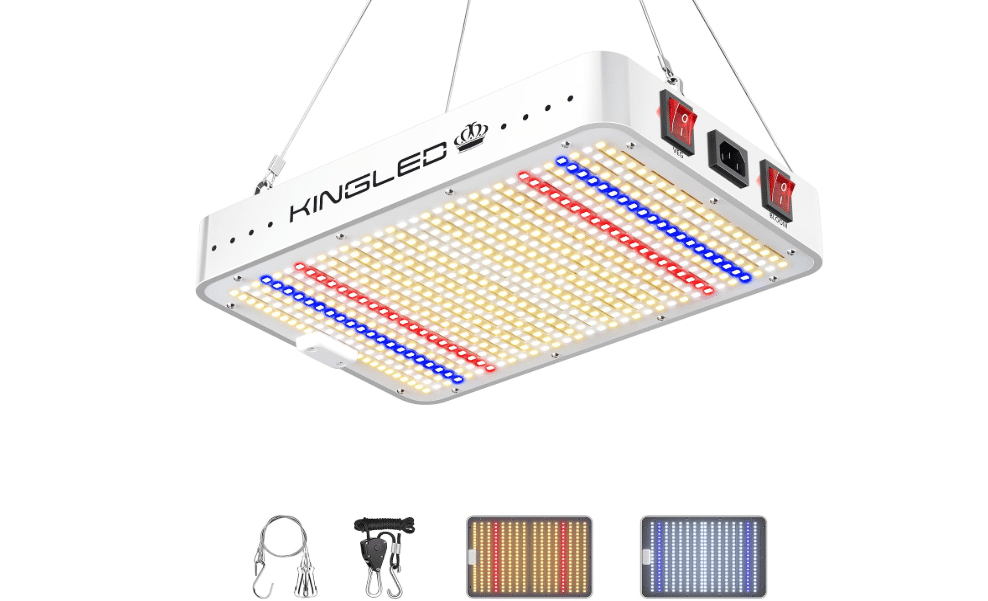 
KingLED KING1000 Grow Light for Indoor Plants, Fits 2x2, 2x3 & 2x4 ft Tents | 100W, Canopy Light Penetration, Veg & Bloom Modes for Germination