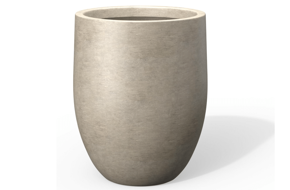 
Kante 21.7" Tall Concrete Planter, Large Round Bullet Pot, Weathered Finish | Handcrafted Cement Flower Pot with Drainage Hole, Lightweight