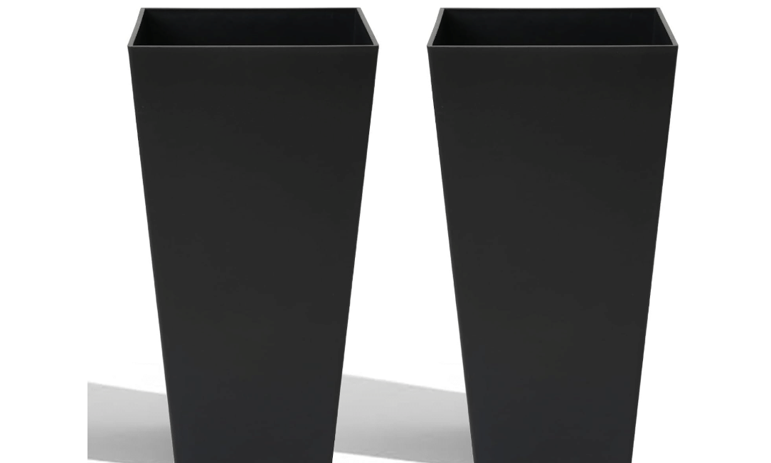 
2PCS 30" Tall Planters Large Square Planter with Inner Tray,Outdoor Modern | with Detachable Inner Tray, Modern Heavy Duty Flower Pot for Patio Garden