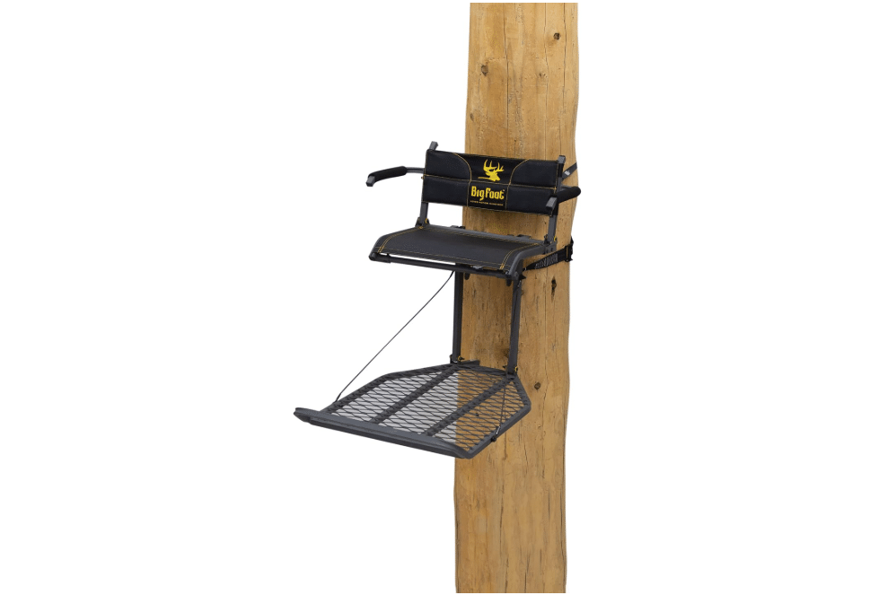 
Rivers Edge RE556, Big Foot TearTuff XL Lounger, Lever-Action Hang-On Tree Stand with TearTuff Flip-up Mesh Seat, Oversized 37.5” x 24” Platform