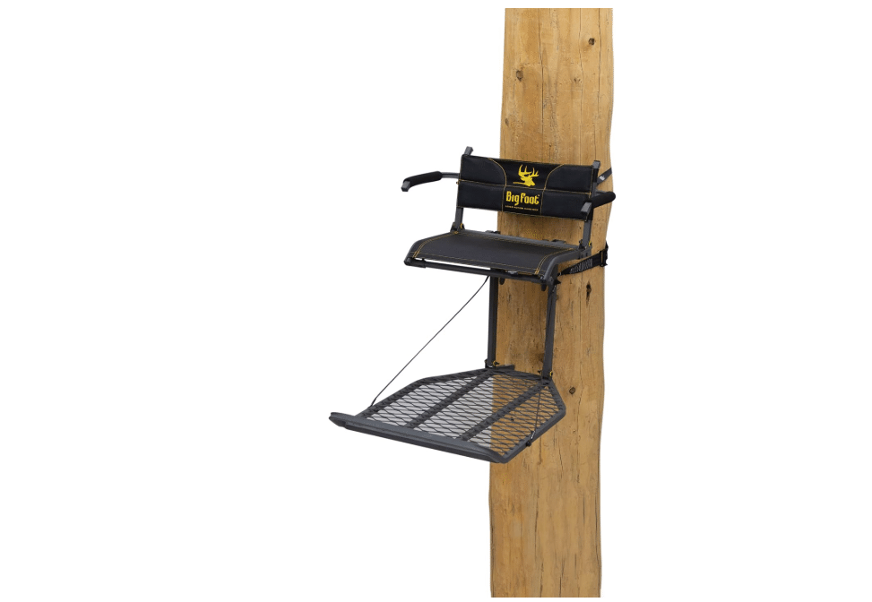 
Rivers Edge RE556, Big Foot TearTuff XL Lounger, Lever-Action Hang-On Tree Stand with TearTuff Flip-up Mesh Seat, Oversized 37.5” x 24” Platform