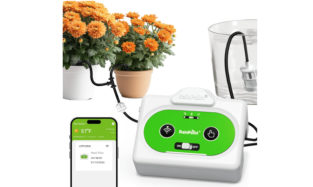 RAINPOINT WiFi Automatic Plant Waterer Indoor, Drip Irrigation System Kits | Smart APP Plant Watering Devices Indoor, Vacation Watering Anti-Siphon
