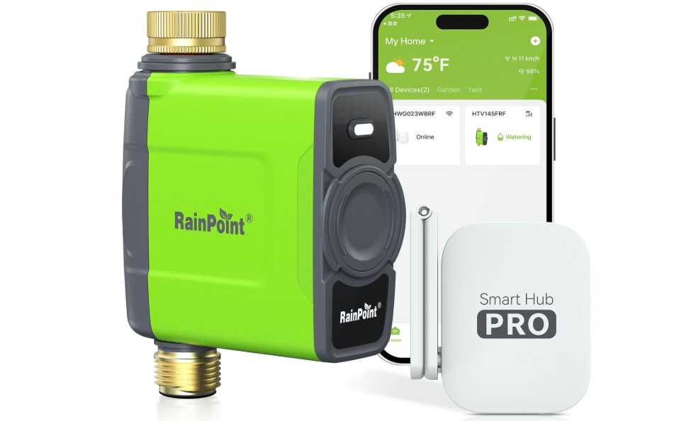 RAINPOINT WiFi Water Timer for Garden Hose, 2027 New Version WiFi Sprinkler Controller, Smart Hose Timer Valve, Automatic Drip Irrigation System/Rain Delay