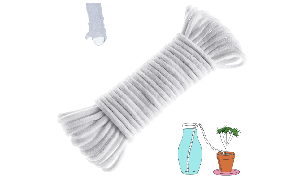 ORIMERC 50 Feet 1/4 Inch Self Watering Wick Cord, Wicking Rope for Plants Caring, Plant Wicks for Self Watering, Plant Wicks for Plants Bottom