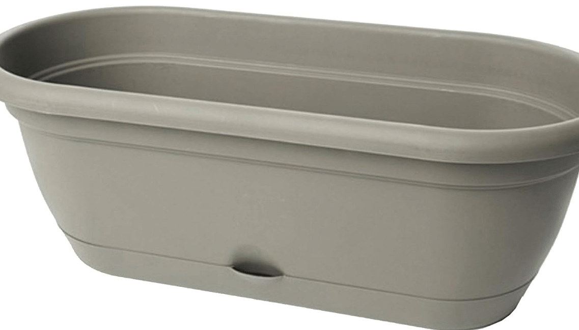 Bloem Living LWB1860 Lucca Self-Watering Window Box, 18-Inch, Peppercorn
