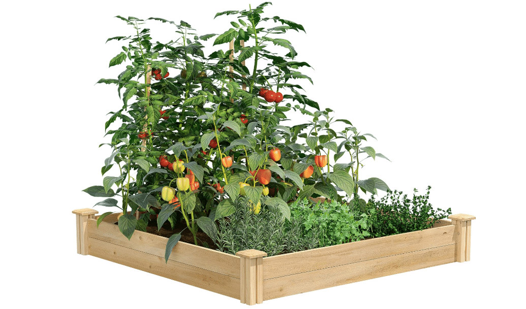 Greenes Fence Premium Cedar Raised Garden Bed, 4' x 4' x 7" (3/4" Thick) - Made in USA with North American Cedar