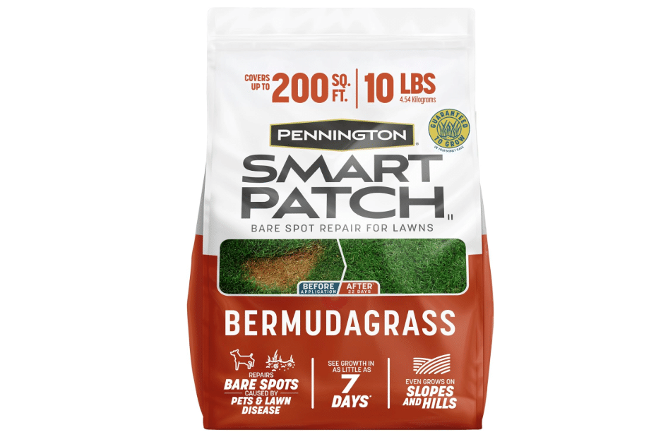 Pennington Smart Patch Bermuda Grass Seed, 10 lb, Bare Spot Repair with Mulch and Fertilizer