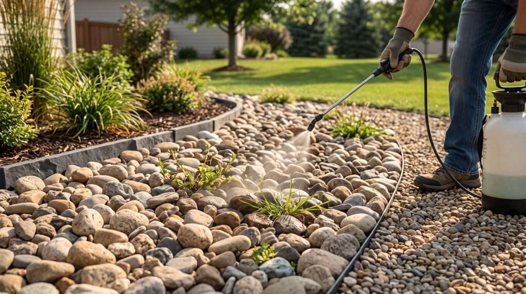 best weed and grass killer for rock beds