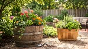 best wood barrels for plants