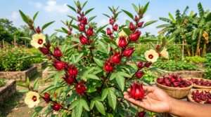 roselle hibiscus plant